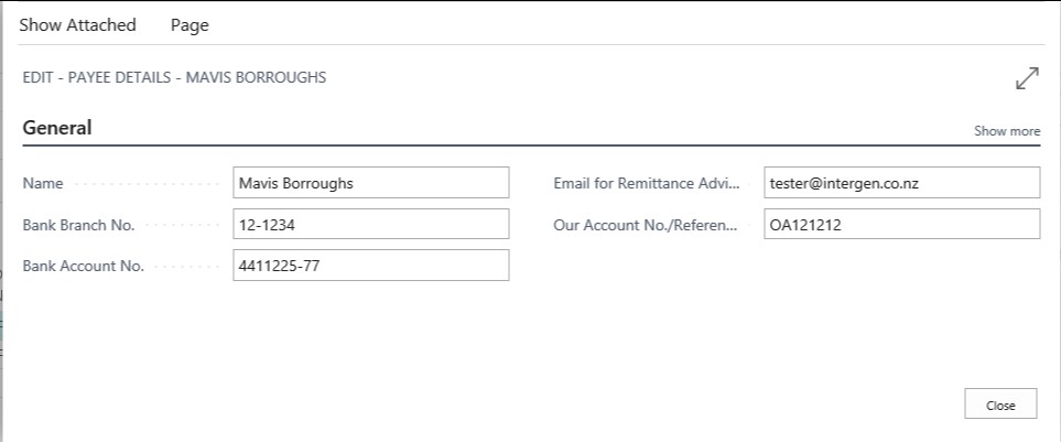 Edit Payee Details